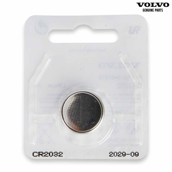 Original Volvo XC60 Transponderschlüssel Batterie CR2032 9481519 - Vorderseite