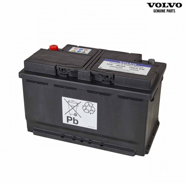 Original Volvo V50 Autobatterie 12V 80Ah 700A 30659799 - Vorderseite