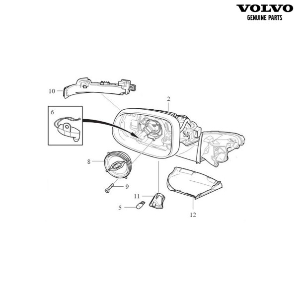 Volvo V40 V40CC (2013-2019) Außenspiegel links - elektrisch einklappbar,  ohne Memoryfunktion