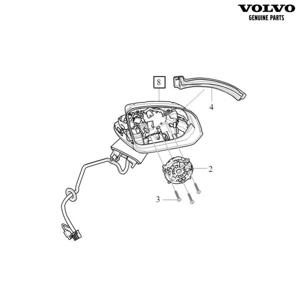 Original Volvo C40 XC40 Außenspiegel rechts - Abblendautomatik, Memoryfunktion 31477681