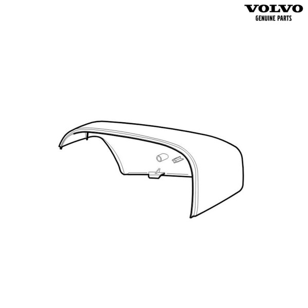 Original Volvo Spiegelkappe links 39894347 für V70XC , XC70, XC90 - in Farbe Ice White (614) lackiert