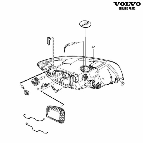 Original Volvo V50 (2008-2012) Hauptscheinwerfer Halogen H7 links 32206141