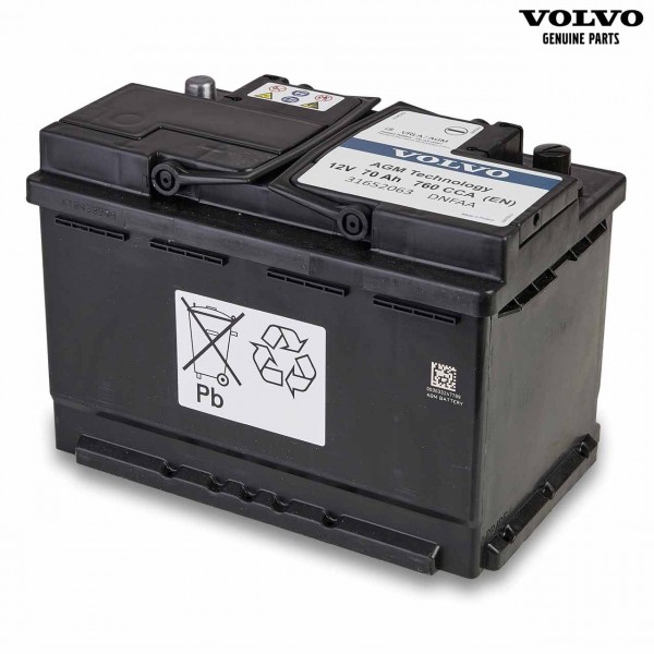 Original Volvo Autobatterie 12V 70Ah 760A 31652063 - Vorderseite